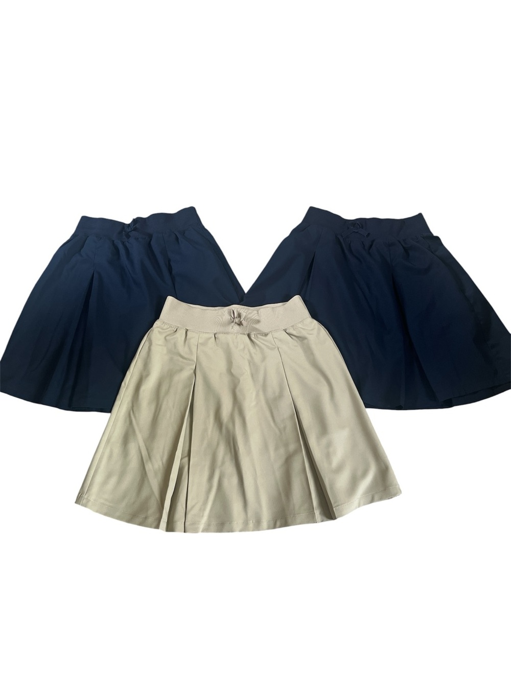 French toast Pleated uniform School Skorts - Navy & Khaki set of 3